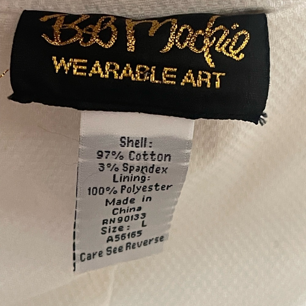 Bob Mackie women’s Wearable Art textures white golf pants. Size large - Picture 8 of 9